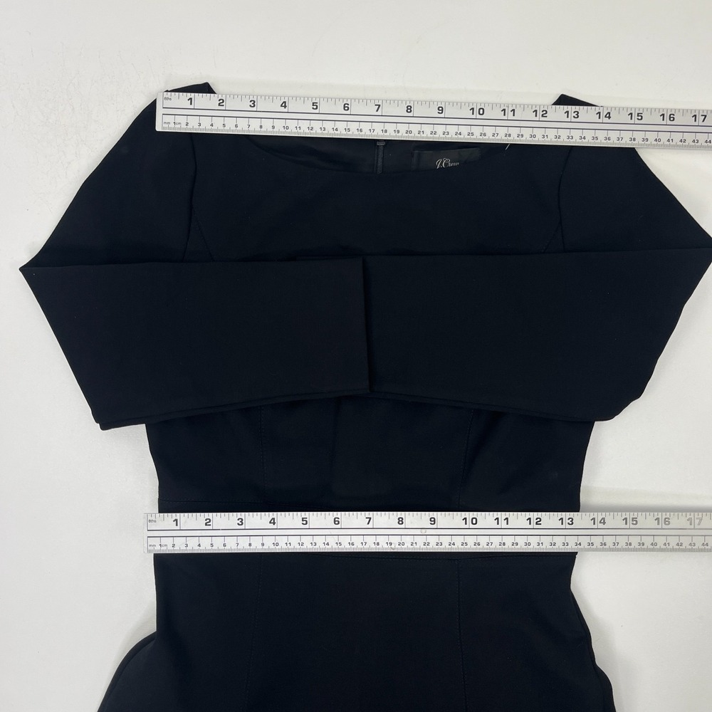 J.Crew NWT Black Sheath Dress Fit And Flare In Stretch Ponte Knit LBD Sz 2 - Picture 7 of 12